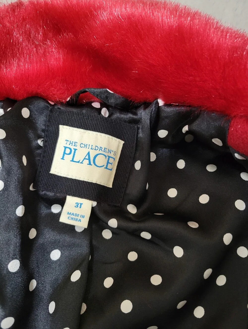 The Children's Place Red Faux Fur Toddler Girls Coat